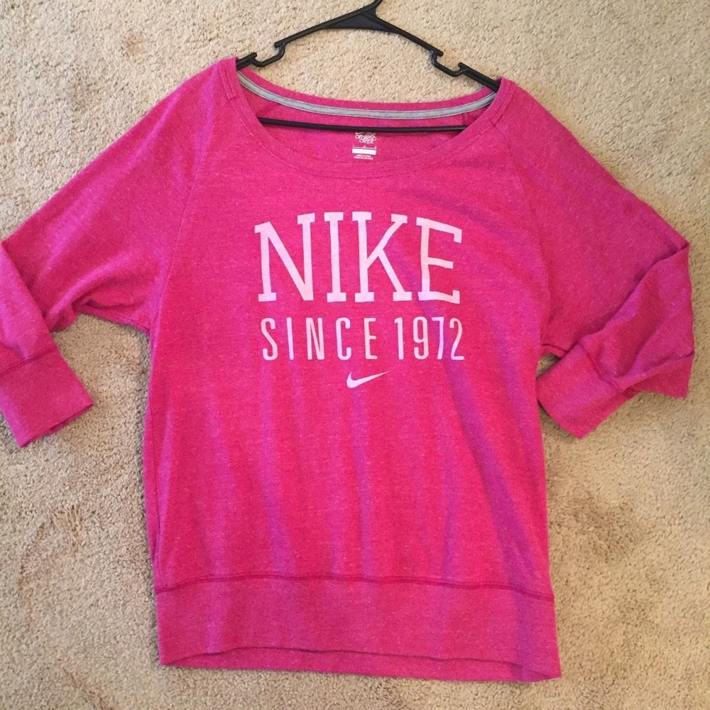 NIKE Since 1972 Workout Sweater Pink 3/4 Sleeve L